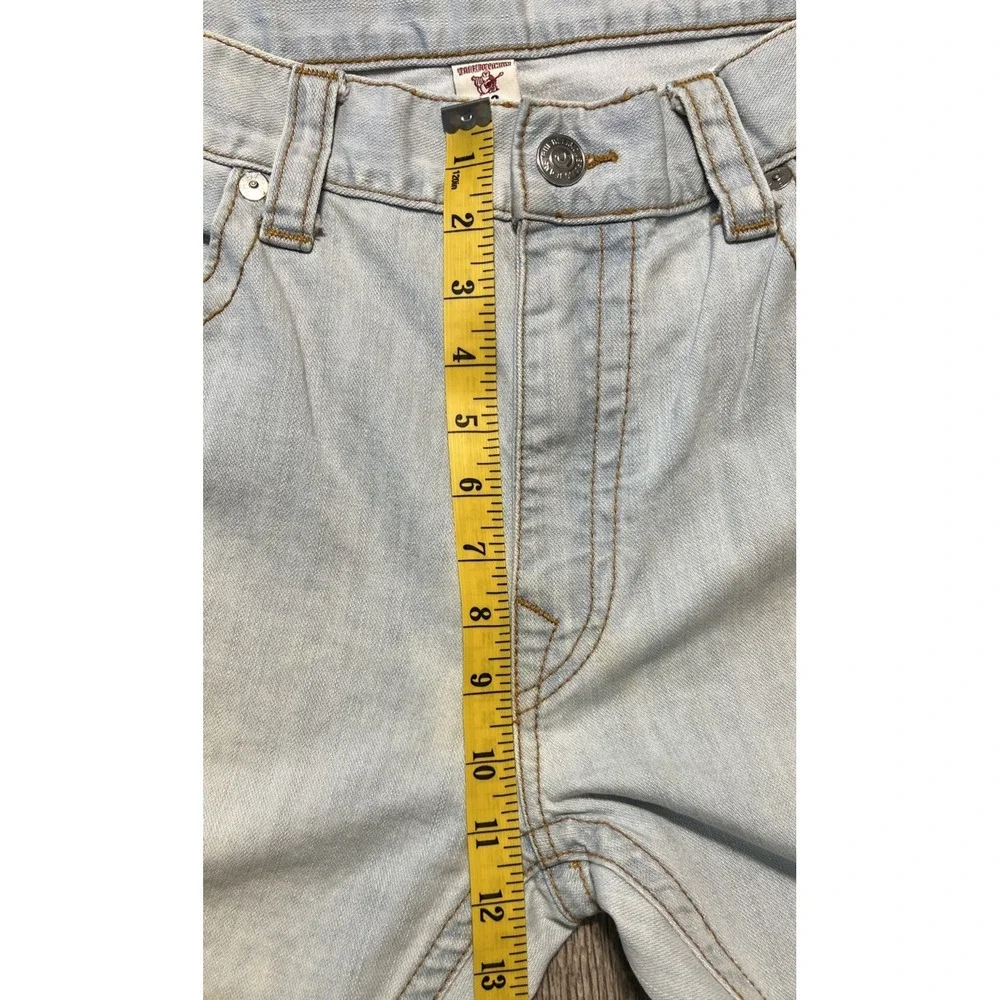 True Religion World Tour Light Wash Men's Skinny Flap Blue Jeans Size 40 (42x34)
